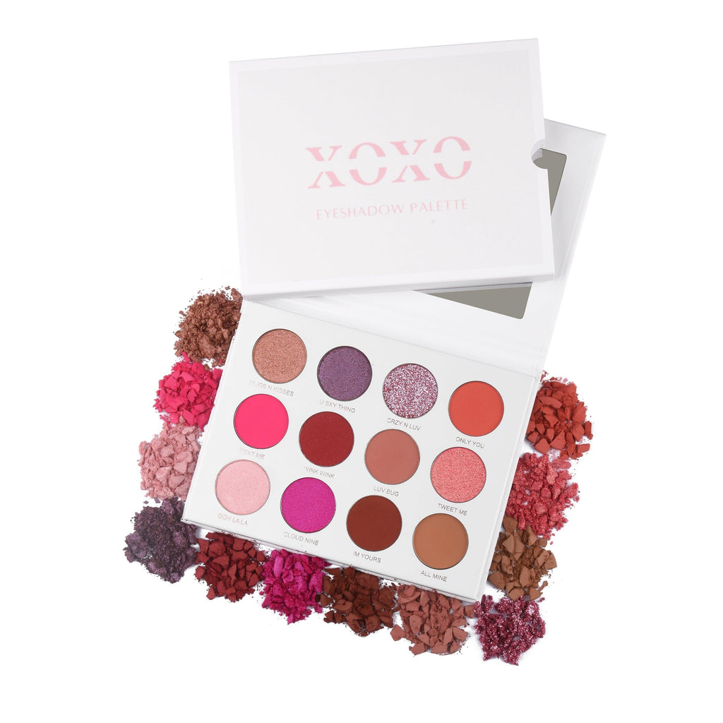 XOXO Eyeshadow Palette | Pink Eyeshadow Makeup Palette - Belle Vous Beauty