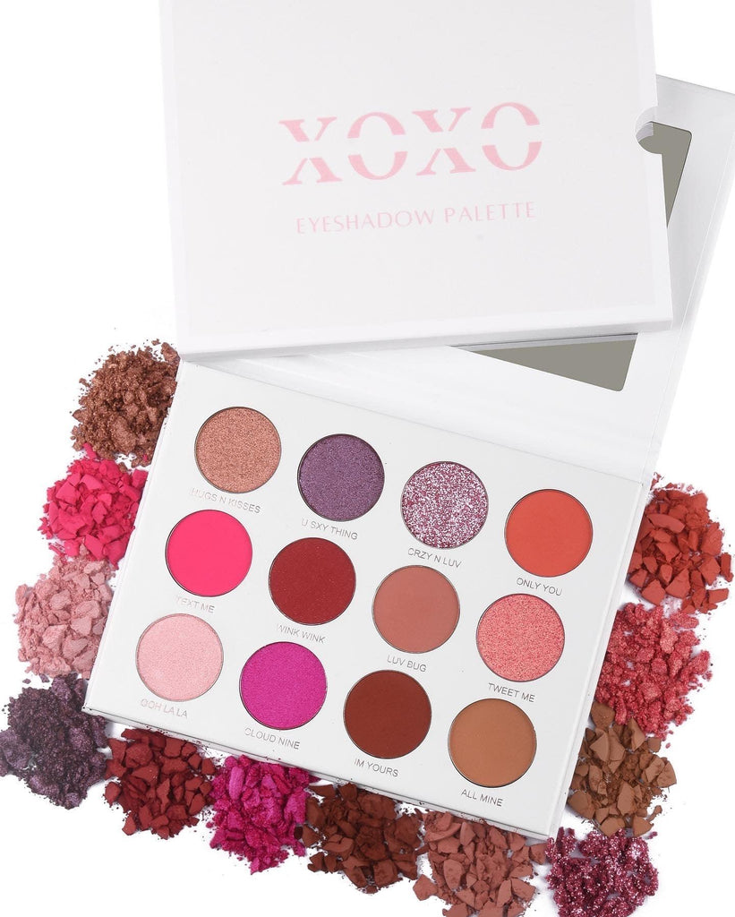 XOXO Eyeshadow Palette | Pink Eyeshadow Makeup Palette - Belle Vous Beauty