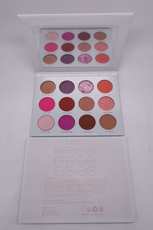 XOXO Eyeshadow Palette | Pink Eyeshadow Makeup Palette - Belle Vous Beauty